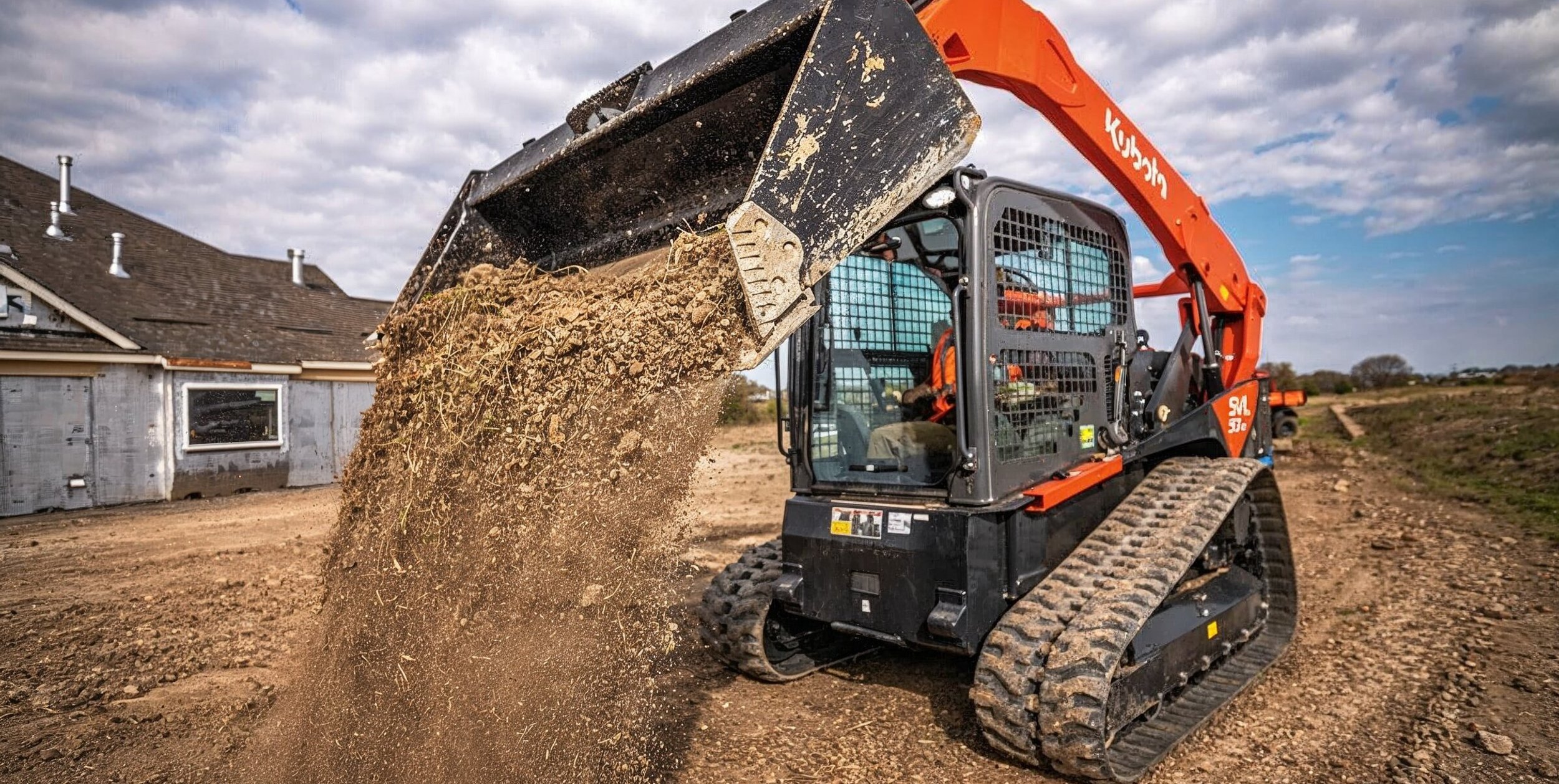 Sitework prep with Kubota Excavator